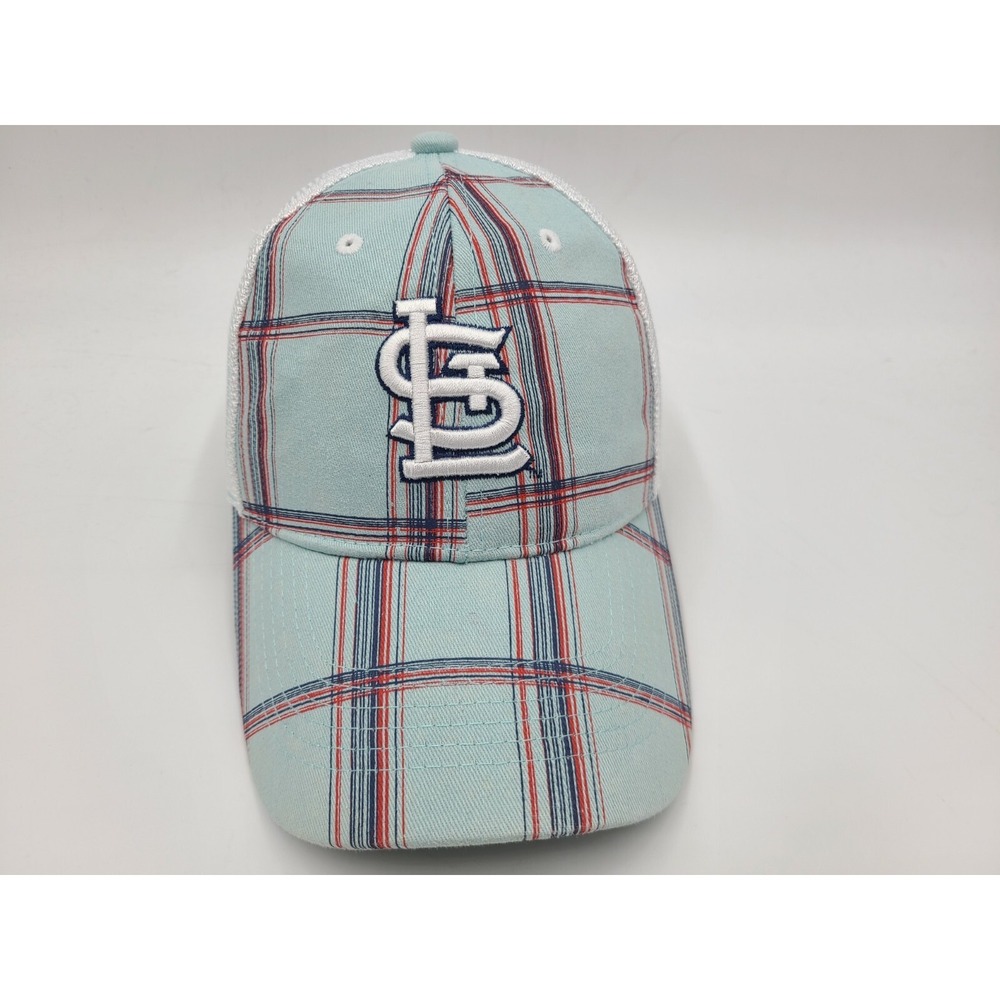St Louis Cardinals Plaid US Cellular Mesh Adjustable Hat Cap Men Women MLB Blue